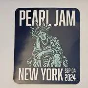 PEARL JAM STICKER NYC NEW YORK MADISON SQUARE GARDEN 9/3 2024 Statue Of Liberty