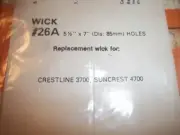 NEW Kerosene heater Wick 26A for Crestline 3700 & Suncrest 4700 heaters W4