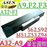 ASUS電池(保固最久)-華碩 M660 M661 M665 HL91 GL30 GL31 EL80 EL81 HEL80 F3 F3JV F3TC F3U F3KA F3KE F3L F3P F3SA F3T F3SC F3SE F3SR SQU-503 SQU-524 A33-F3