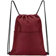 Drawstring Backpack Water Resistant String Bag Sports Sackpack Gym Sack Maroon