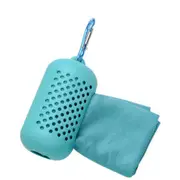 Portable Quick-drying Towel Sweat Absorption Sports Cold-skinned Compression Towel with Silicone Sheath S Size: 40x40cm