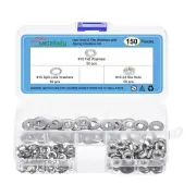 Hex Nuts Assortment Kit (#10-24 Hex Nuts with #10 Flat Washers) 150Pcs Kit