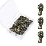 20 Pcs Metal Pushpin Hooks Hanger Reusable Hannging Hooks Push Pins for Picture