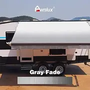 AWNLUX RV Awning Fabric Replacement - Waterproof Vinyl Shade Screen for Camping, Universal Fit, Sun UV Blocker Canopy, Shelter - Gray Fade 17' (Fabric 16'2")