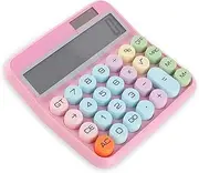Mechanical Calculator, Cute Candy Colored Electronic Calculator with 12 Digits, Desktop Calculator for Home Office School Business