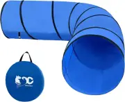 Dog Agility Tunnel - Portable Training Chute with Carry Bag (Blue)