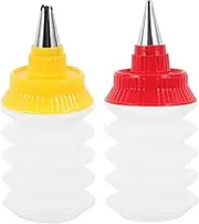 FUNOMOCYA 2sets Cookie Decorating Supplies Icing Bottles Kit Cream Nozzle Squeeze Bottles for Cake Baking Fondant Decorations 2pcs*2 Random Color