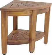 The Original Kai 39cm Corner Teak Shower Bench with Shelf