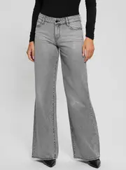 GUESS Grey Sexy Palazzo Denim Jeans in Light Wash Size: 30, Cotton