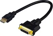 DVI To HDMI Adapter Cable Bi-Directional - Female DVI Dual Link to Male HDMI - HDMI To DVI Cable Adapter Converter Supports Monitor, PC, TV, Game Machines, Projector 1080p Full HD 60Hz 0.3m