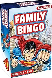 AQUARIUS Superman Family Bingo - Fun DC Comics Game for Kids & Adults, Classic Bingo with a Superhero Twist, Great for Game Nights & Parties