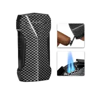 Torch Cigar Lighter With Punch 2 Jet Flame Butane Refillable Windproof Gift Box