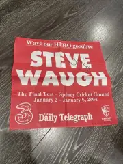 Signed 2004 Steve Waugh Commemorative Red Hanky Signed By Legend Steve Waugh