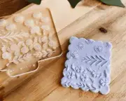 Spring Flowers Nature Grass Forest - Embosser Stamp for cookies, Cake