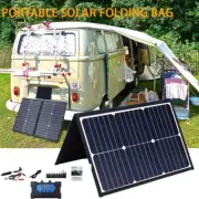For 12V Battery Foldable Power Kit 50W Solar Panel Battery Clip Car Charger