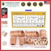 Premium Copper Flat Washers Assortment - 150 PCS in 8 Sizes for Versatile Use