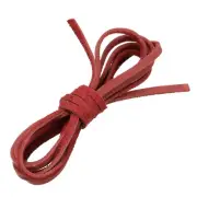 2.19 Yard 5mm Flat Leather Cord Braiding String for DIY Crafts Burgundy
