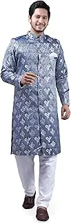 [N.B.F Fashion] Men's Ethnic Clothing Blue Kurta Pyjama Sherwani Set