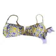 NWT RVCA FREYA SHIRRED BRALETTE BIKINI TOP Size Large