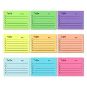 9 Pieces Self-ashesive Note Pad Lined Memo Pad Colorful Sticky Notes
