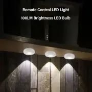 (White)6PCS LED Puck Lights With Remote Control Dimmable Circular Lamp For