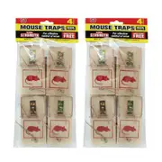 Ozoffer 8Pcs Wooden Mouse Mice Trap Reusable Rodent Traps Human Extra Strength