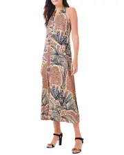 NIC+ZOE Dotty Palms Halter Dress
