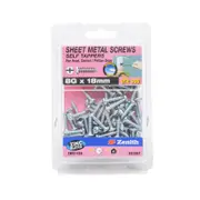 Zenith 8G x 18mm Zinc Plated Pan Head Sheet Metal Screws - 100 Pack
