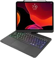 Jarttarn Rotary Type Magic Smart Bluetooth Keyboard Case Compatible with iPad Air 13 Inch 2024 (Model Number: A2903, A2904) with Trackpad RGB Backlit Keyboard for iPad Air 13 M2 (Black)