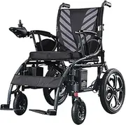 Lightweight Foldable Electric Wheelchair, Comfortable Electric Power Wheelchair with Joystick and Shock Absorption, Dual Motors Mobility Aid, for Adults,Elderly