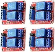 Xunweiad 4Pcs DC 12V 2 Channel Relay Module Board Shield with Optocoupler Support High/Low Level Trigger Compatible for