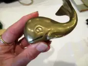 brass whale paperweight, Monstro, Moby Dick