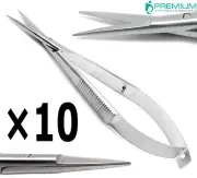 10× Castroviejo Straight Scissor Sharp/Sharp 4" Micro Surgery Instruments