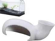 Aquarium Underground Tunnel - Minimalist Shelter Cave, Fish Tank Ornaments, Uniques Underground Viewing Tunnel, Viewing Fish & Shrimp Under Gravel Tunnel, Shrimp Breeding Protector, White