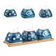 Seasoning Jar Set Label Lids Candy Sugar Container with Storage Jars