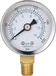 Daseeme 40mm 0~200psi 0~14bar Pool Filter Water Pressure Dial Hydraulic Pressure Gauge Meter Manometer 1/8" NPT Thread