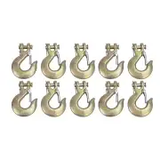 10PCS 5/16" Grade 70 Heavy Duty Forged Steel Clevis Slip Hook With Safety Latch
