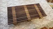 TRIVET OAK WALNUT WEDDING GIFT HOT PLATE COOLING RACK FOOD SAFE FINISH CLASSIC