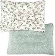 HNHUAMING Kid with Muslin Cotton Pillowcase 2 Pack,Two Pillowcases and One Pillow,13x18 Travel Pillow for Kids,Crib Pillow,Kid Pillows for Sleeping,Bohemian Flowers