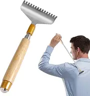 Telescoping Back Scratcher Oversized, Aznrszy Back Scratcher for Men Women with Stainless Steel Massage Roller Wider Claw/ Wooden Handle, Strong Manual Head Foot Back Scratcher Massagers Tool