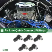 Push to Fittings 5/32" Hex Head Air Line Quick Connector 1/8"BSPT Black