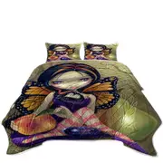 Peach Plum Pear and the Cute Butterfly Fairy Coverlet
