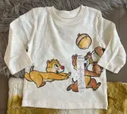 Disney Jumping Beans Infant Boys Long Sleeve Shirt Chip N Dale Size 12 Months