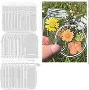 Xingbing Clear Drift Bottle Bookmarks, 30Pcs Transparent Dried Flower Bookmark,Clear Floral Bookmark, DIY Natural Page Marker Clips Bookmarks,Style C