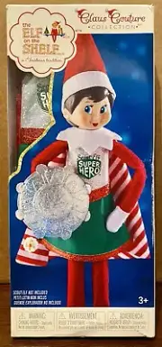 Elf on the Shelf Scout Elf Super Hero Outfit w/ Dress, Cape & Shield NEW IN BOX!