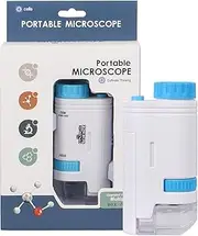 200x Zoom Kids Portable Microscope Pocket Handheld Mini Microscope with LED Light High Definition for Students Microbiological Observation Preschool Home Study Educational Toys