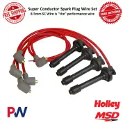 MSD 8.5mm Super Conductor Spark Plug Wire Set Red For Honda Civic, Acura Integra (for: Honda)