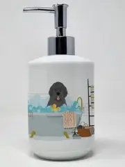 Grey Newfoundland Ceramic Soap Dispenser Hand Soap Dispenser Pump Bottles for