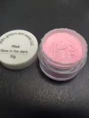 Bulk lot of 86 jars Pink Glow in the Dark Mica Powder 10 grams in a jar