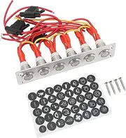 Marine Boat Switch Panel Waterproof 6 Speed Stainless Steel Switch Panel for RVs and Yachts
